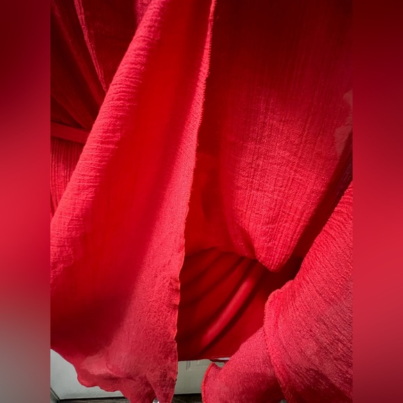 Mlle Gabrielle  3X red halter belted asymmetrical dress - Picture 7 of 16